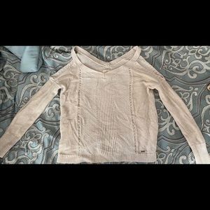 Tan hollister sweater with shoulder cut outs
